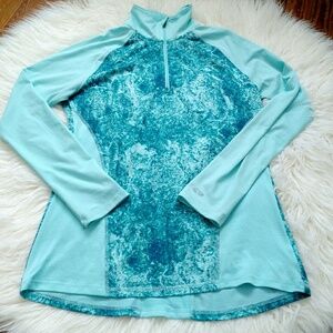 Champion Aqua Blue 1/4 Zip Pullover Run Small